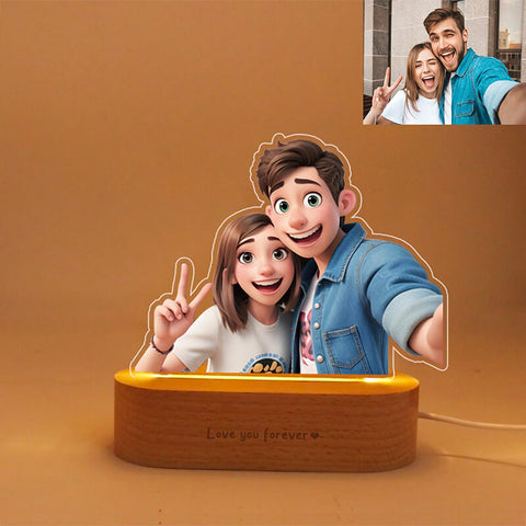 Personalized Cartoon Style Photo Acrylic Light Sign