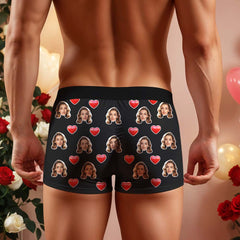 Custom Men's Boxer Briefs with Face & Name Personalized Photo Underwear Valentine's Day Gift