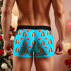 Custom Men's Boxer Briefs with Face & Name Personalized Photo Underwear Valentine's Day Gift