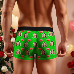 Custom Men's Boxer Briefs with Face & Name Personalized Photo Underwear Valentine's Day Gift