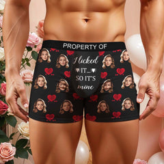 Custom Face & Name Men's Boxer Shorts Underwear Rose Secret Personalized Boxer Briefs for Boyfriend Husband Gift