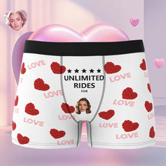 Custom Face Men's Boxer Briefs Personalized Boxers Unlimited Rides Underwear Valentine Gift for Husband