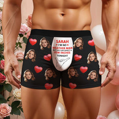 Custom Men's Boxers Personalized Face amd Name Boxers Briefs-You Can Expect A Few Inches Tonight