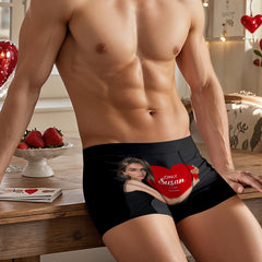 Custom Men's Boxers Personalized Face Boxers with Name Hold Love Valentine's Gift