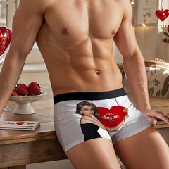 Custom Men's Boxers Personalized Face Boxers with Name Hold Love Valentine's Gift