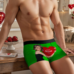 Custom Men's Boxers Personalized Face Boxers with Name Hold Love Valentine's Gift