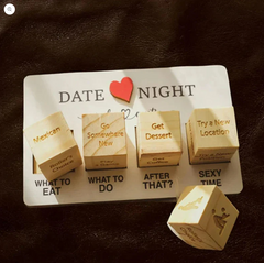 Wooden Date Night Dice Naughty Couple Dice Game for Him Funny Portable Couple Dice Kit for Adults Women Men Husband Girlfriend Boyfriend Valentine's Day Bridal Wedding Shower