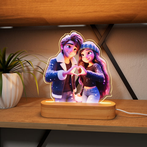 Personalized Cartoon Style Photo Acrylic Light Sign